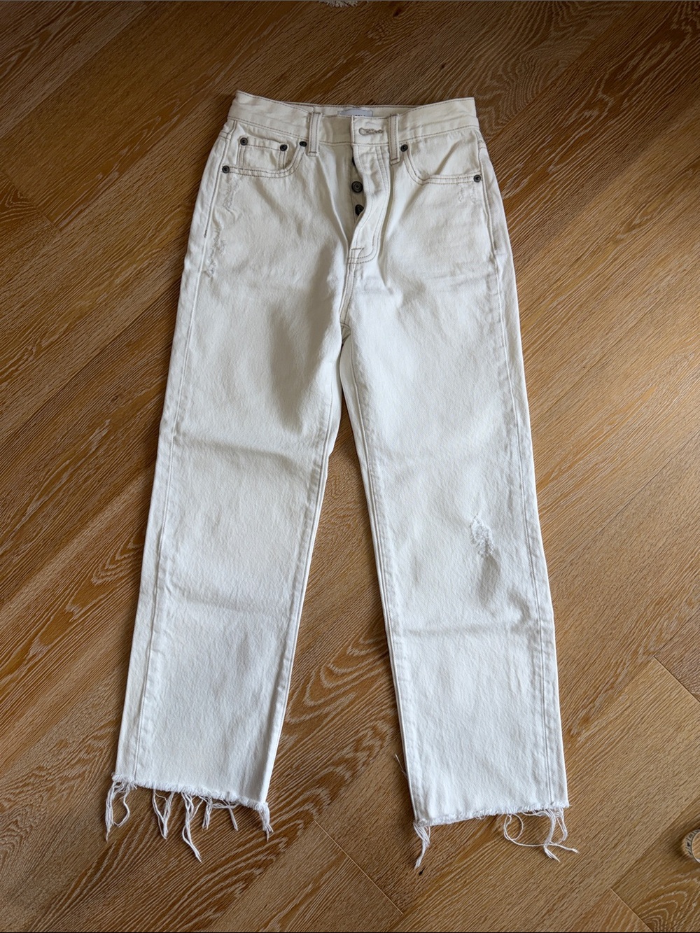 pistola Off-White Straight Jeans with Contrast Stitching